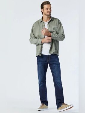 Mavi Men's Zach Straight Leg Cropped Jeans Denim Stretch Blue Size 36/32